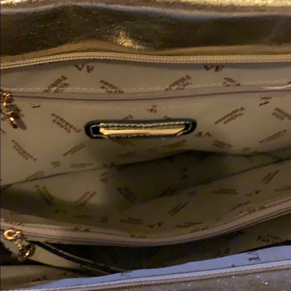 Velina Fabbiano beige/gold/blck Faux Croc Purse - Picture 6 of 8